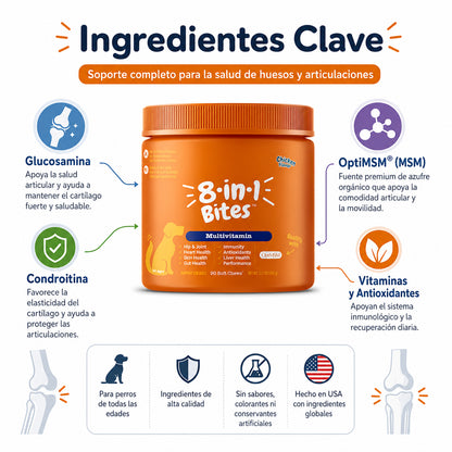 8 in 1 Bites Multivitamínico para Perros